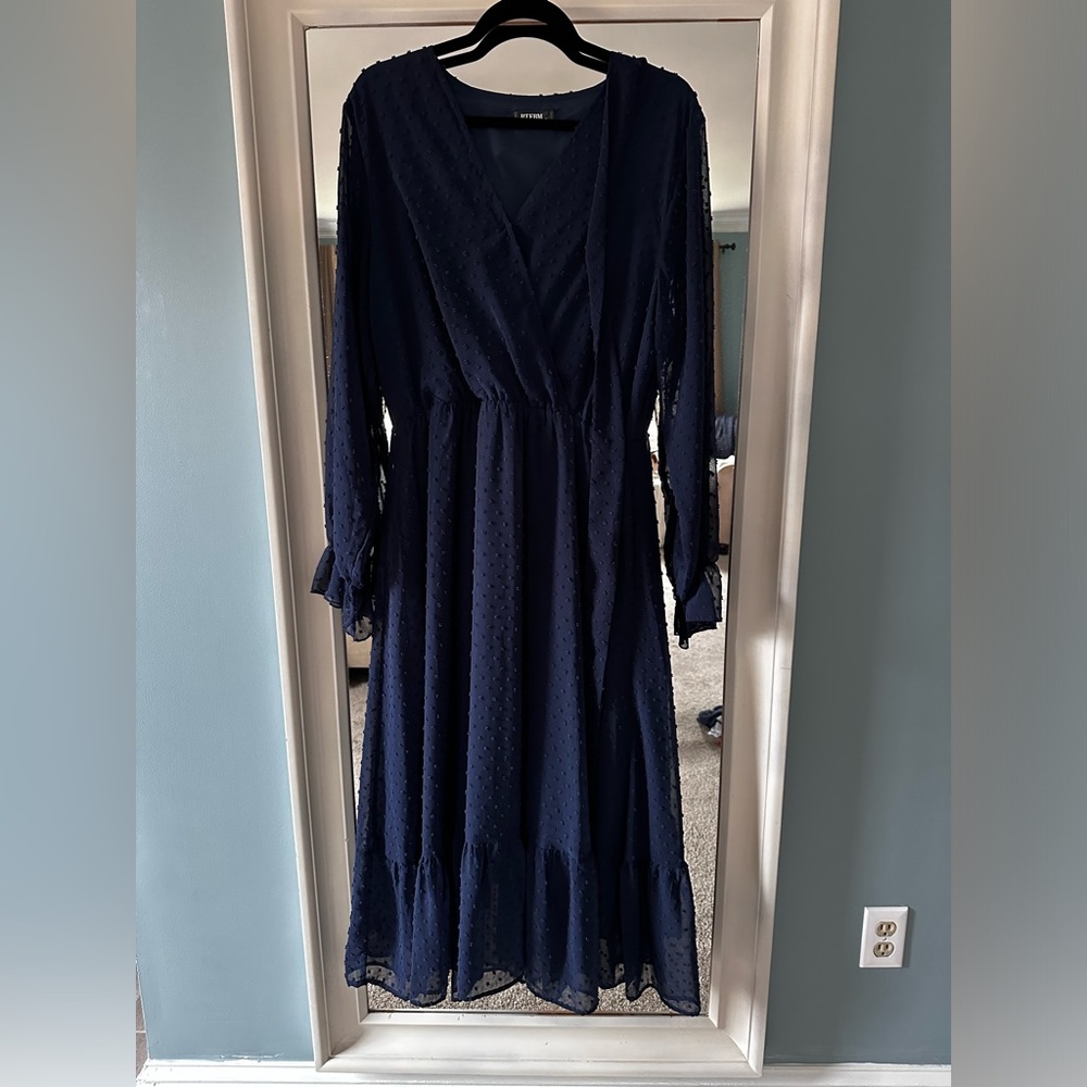 Navy Blue Midi Dress
